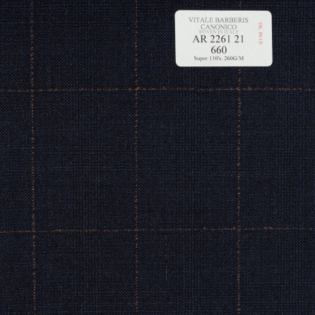 AR 2261 21 CANONICO - 100% Wool - Xanh Dương Caro